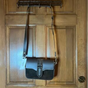 NWT AMERAI Suede & Leather Brown Crossbody